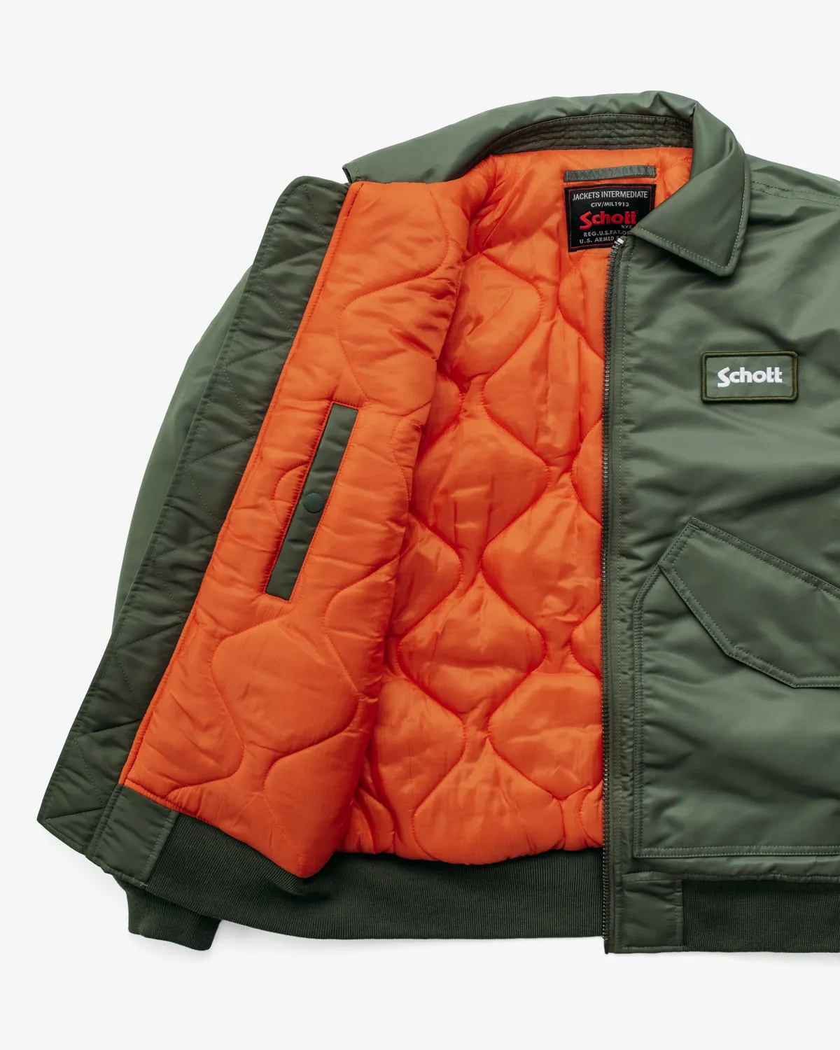 Schott NYC 9335 flyjakke svart nylon CWU