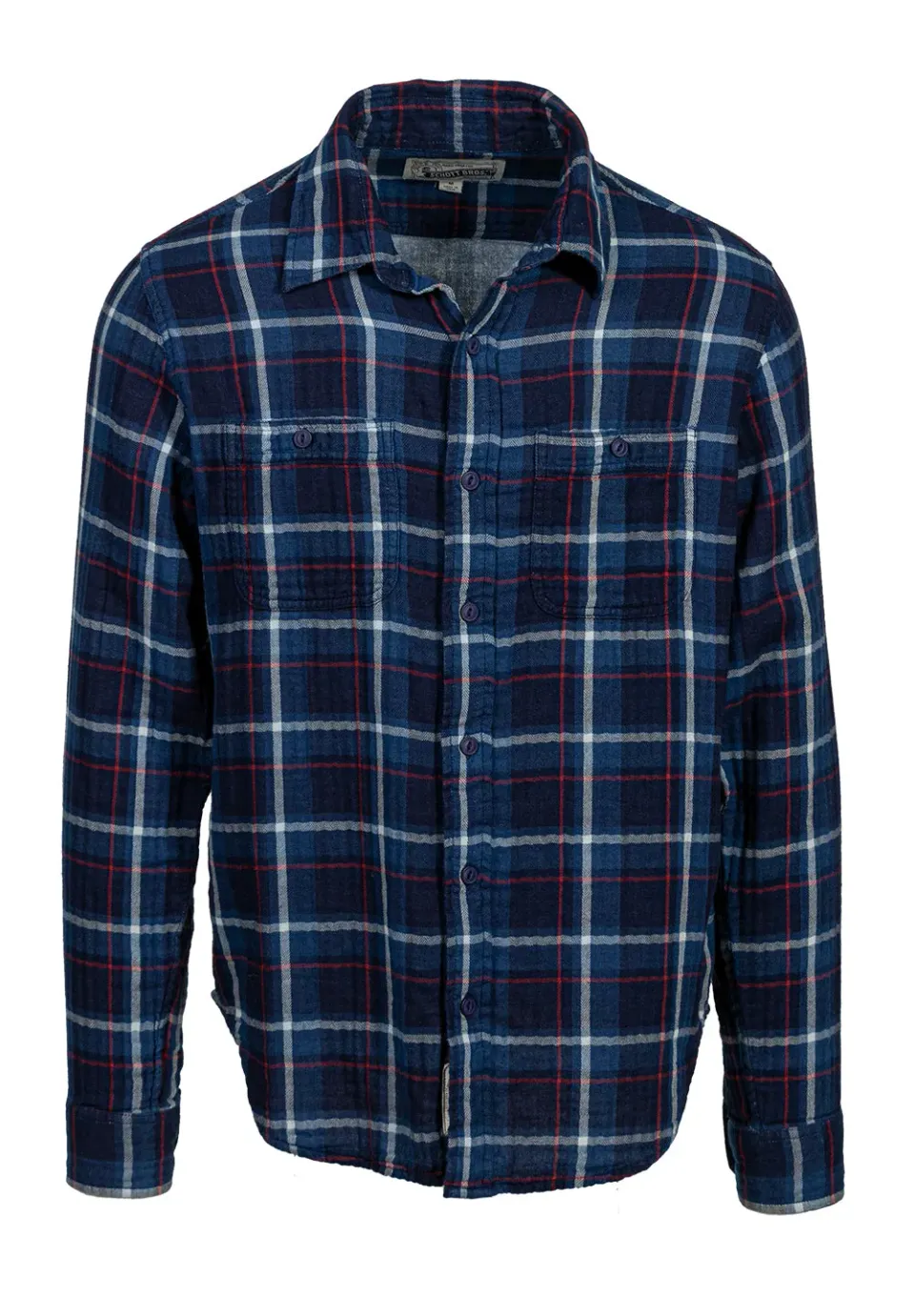 Schott NYC SH2309 arbeidsskjorte navy rutete bomull