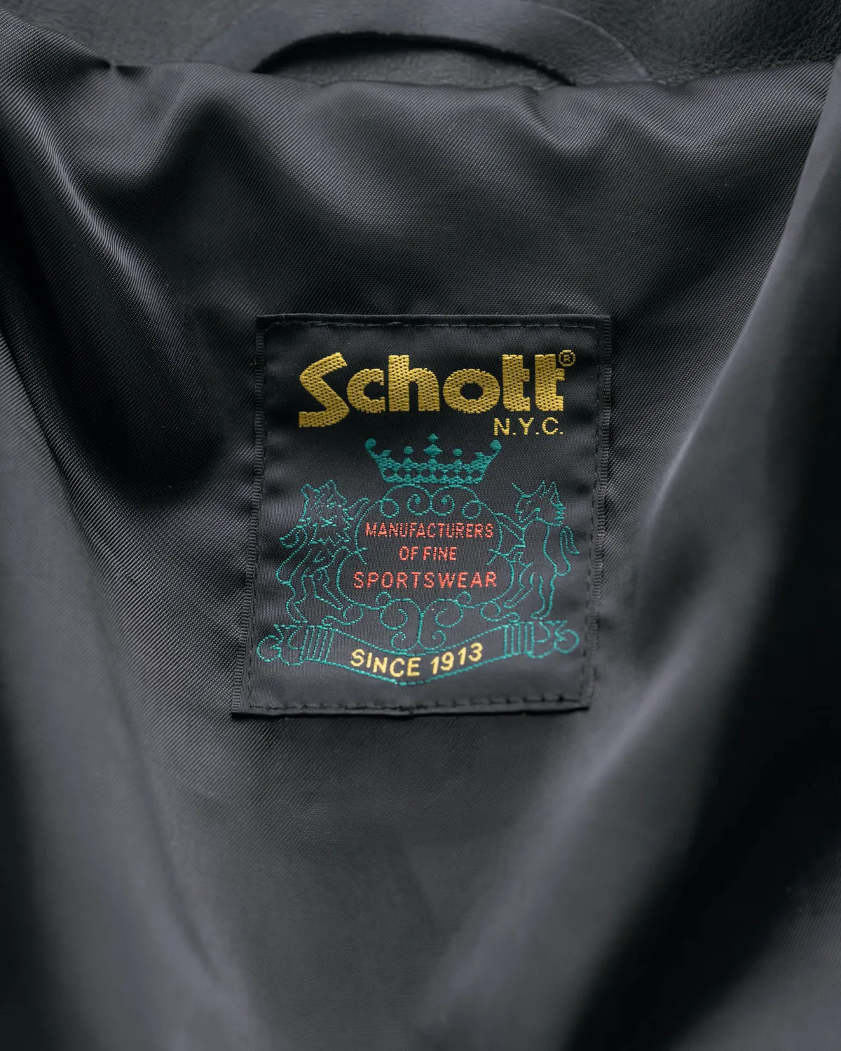 Schott NYC 188 motorsykkeljakke svart skinn