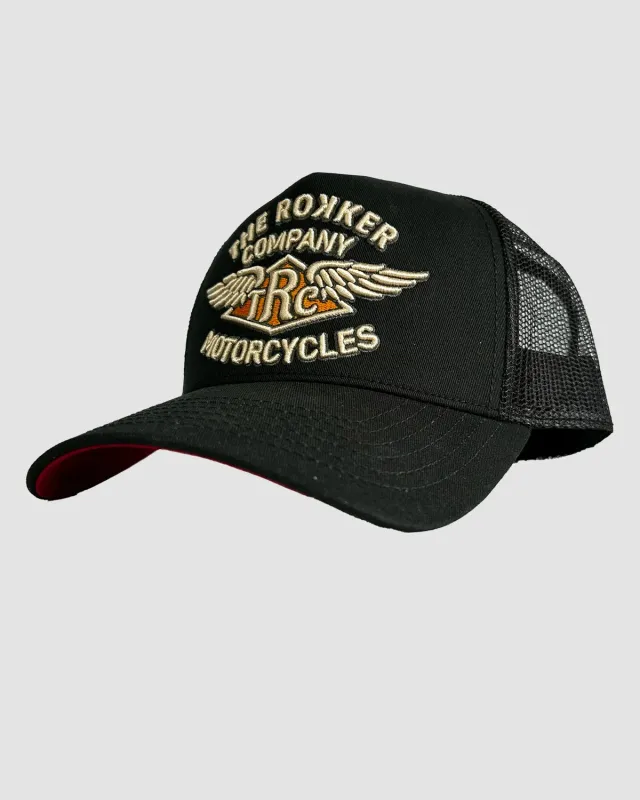 Rokker Wings Trukker caps svart/rød bomull