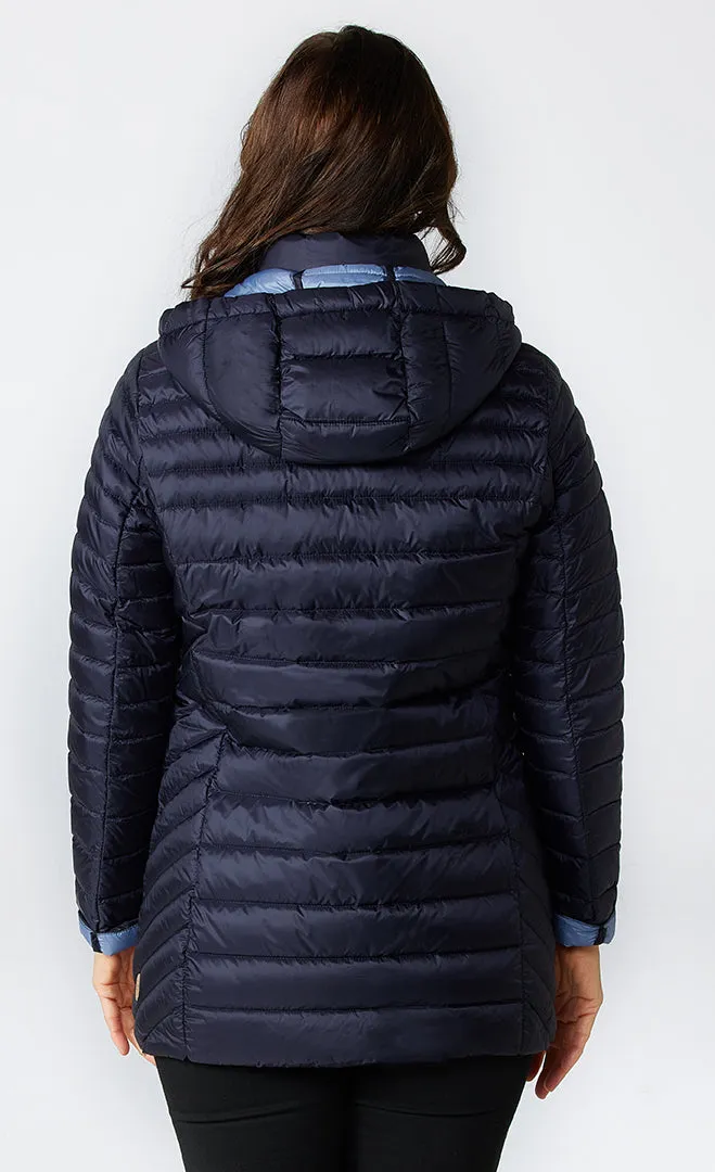 Windfield Albina Light Down dunjakke navy lett