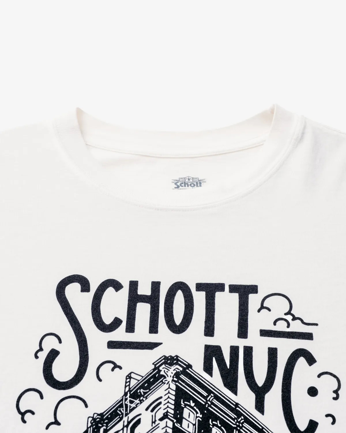 Schott NYC TSNY25 t-skjorte off white butikktrykk
