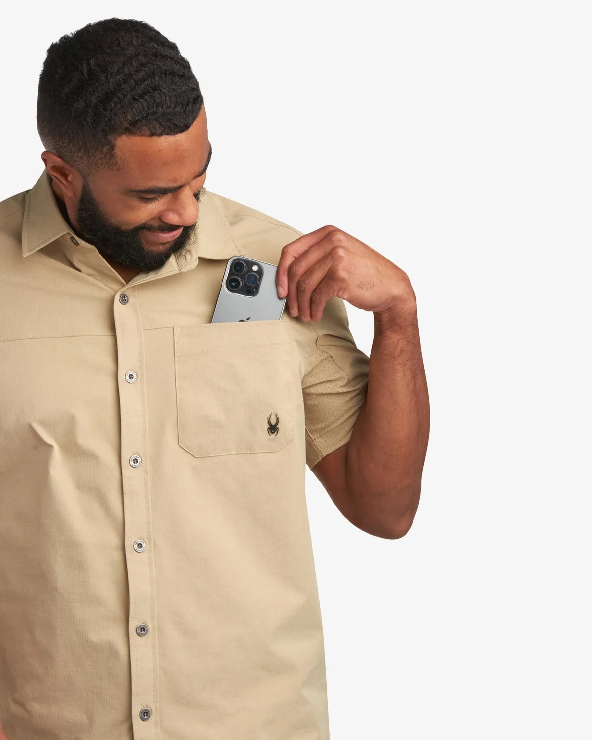 Spyder Ripstop Polo skjorte Khaki pustende