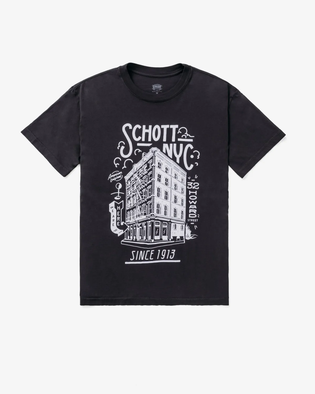 Schott NYC TSNY25 t-skjorte off white butikktrykk