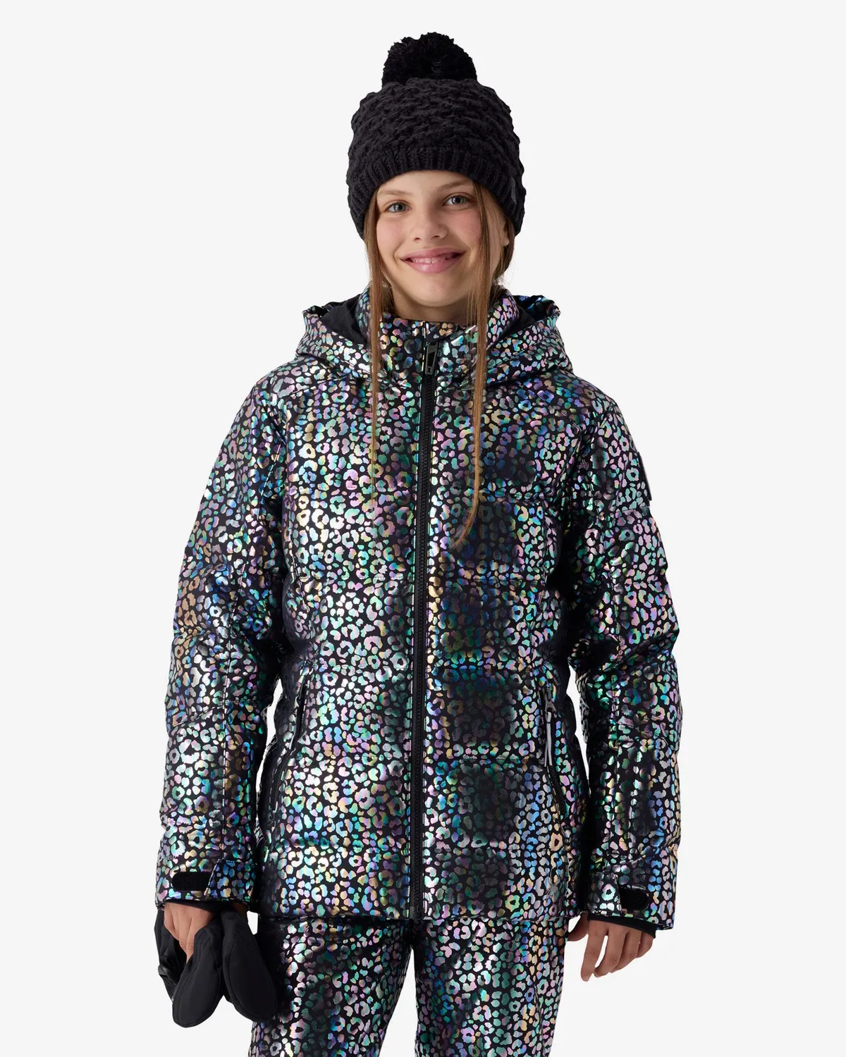 Spyder Zadie skijakke jente leopard multi varm