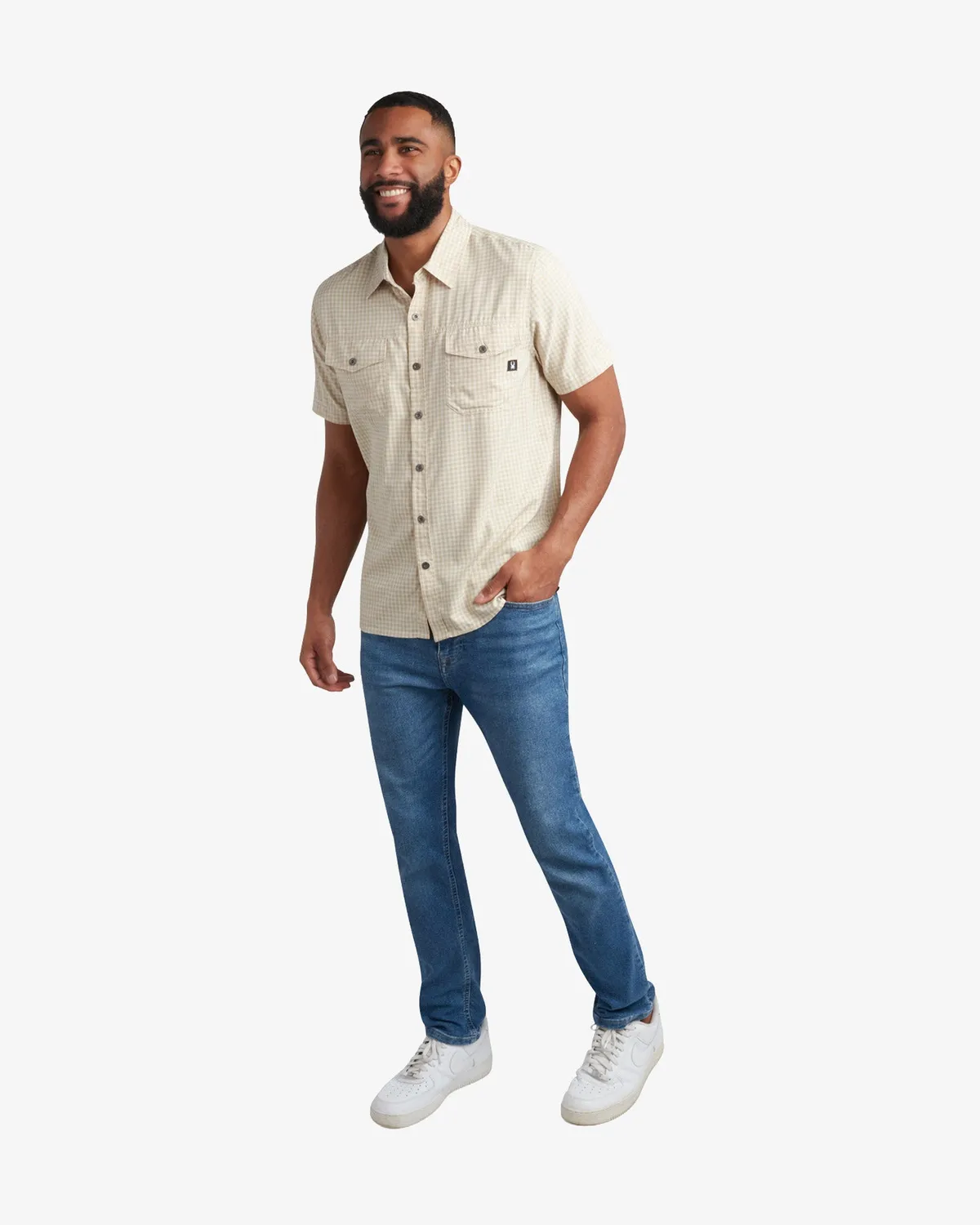 Spyder Mini Check Polo piké herre khaki