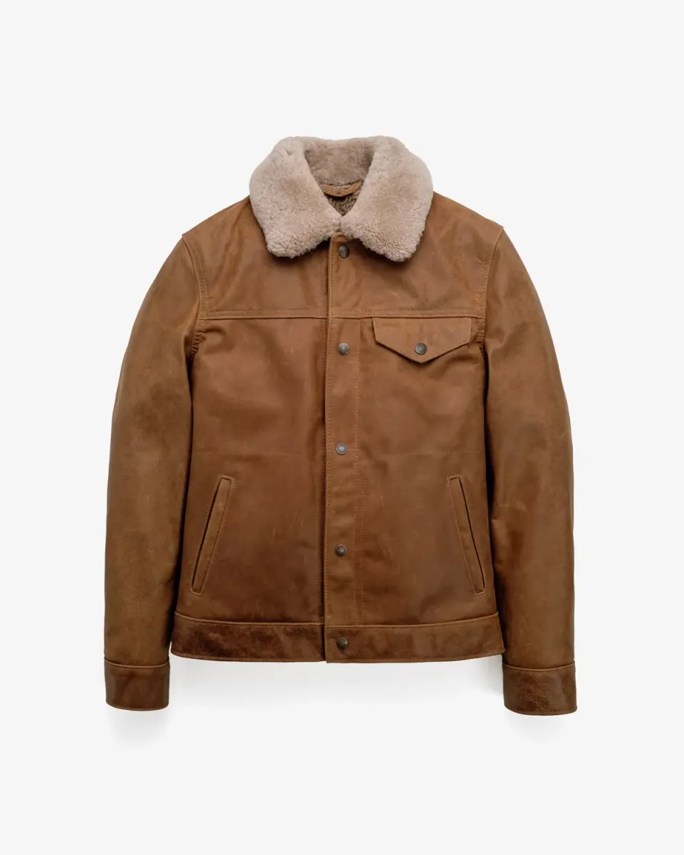 Schott NYC 545 trucker skinnjakke bøffel svart