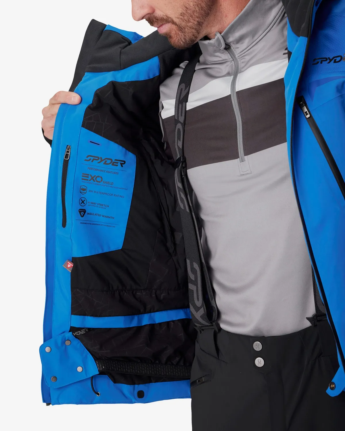 Spyder Pinnacle skijakke herre Bold Blue 30K