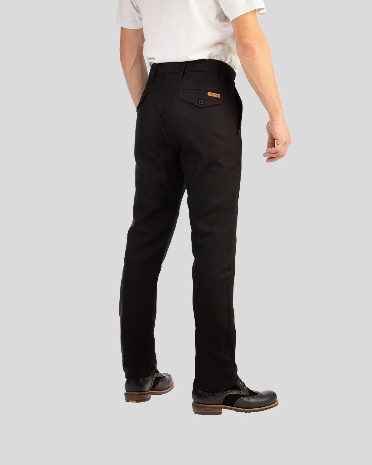 Rokker Chino Black Level AA motorsykkelbukse svart stretch