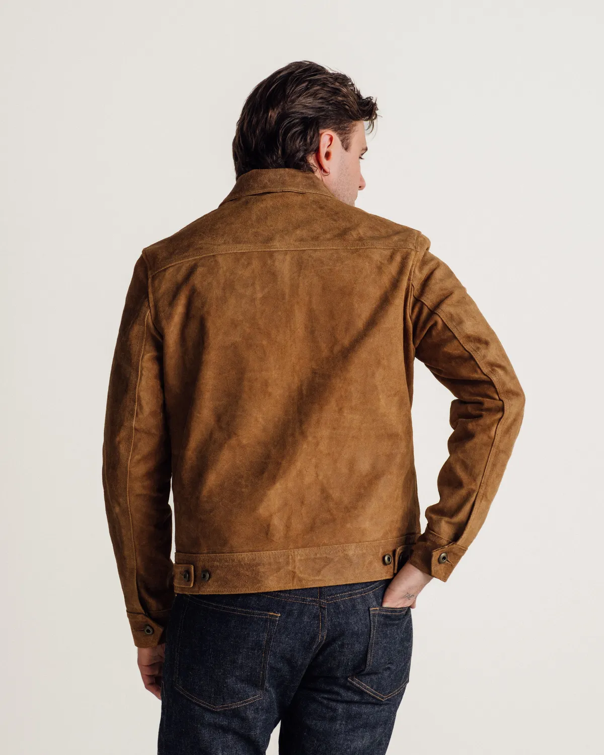 Schott NYC 370 skinnjakke brun semsket