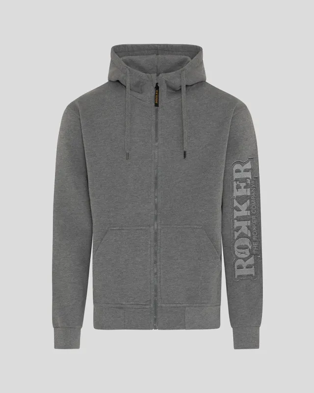 Rokker Zip Light Grey hoodie herre 500 g/m2