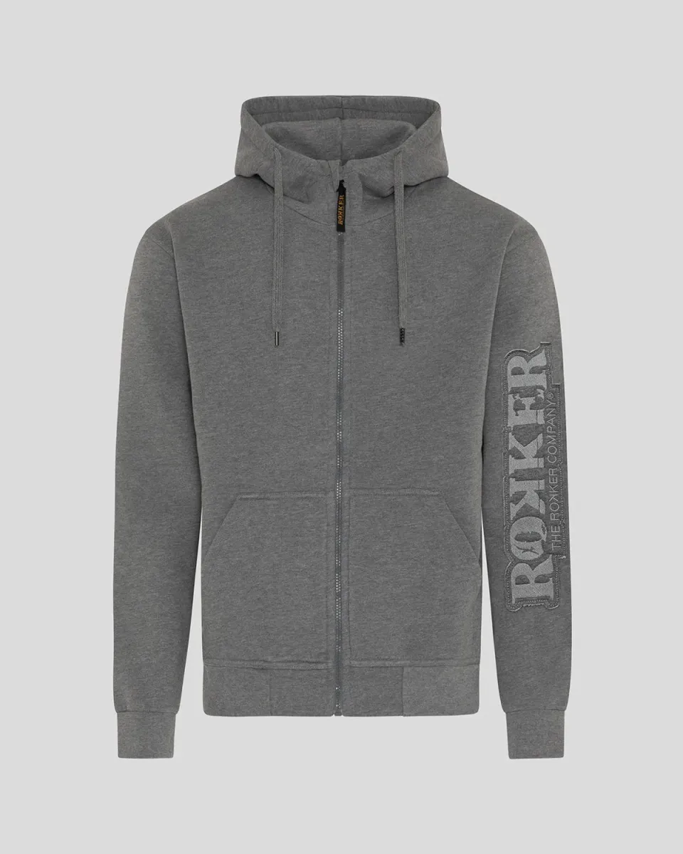 Rokker Zip Light Grey hoodie herre 500 g/m2