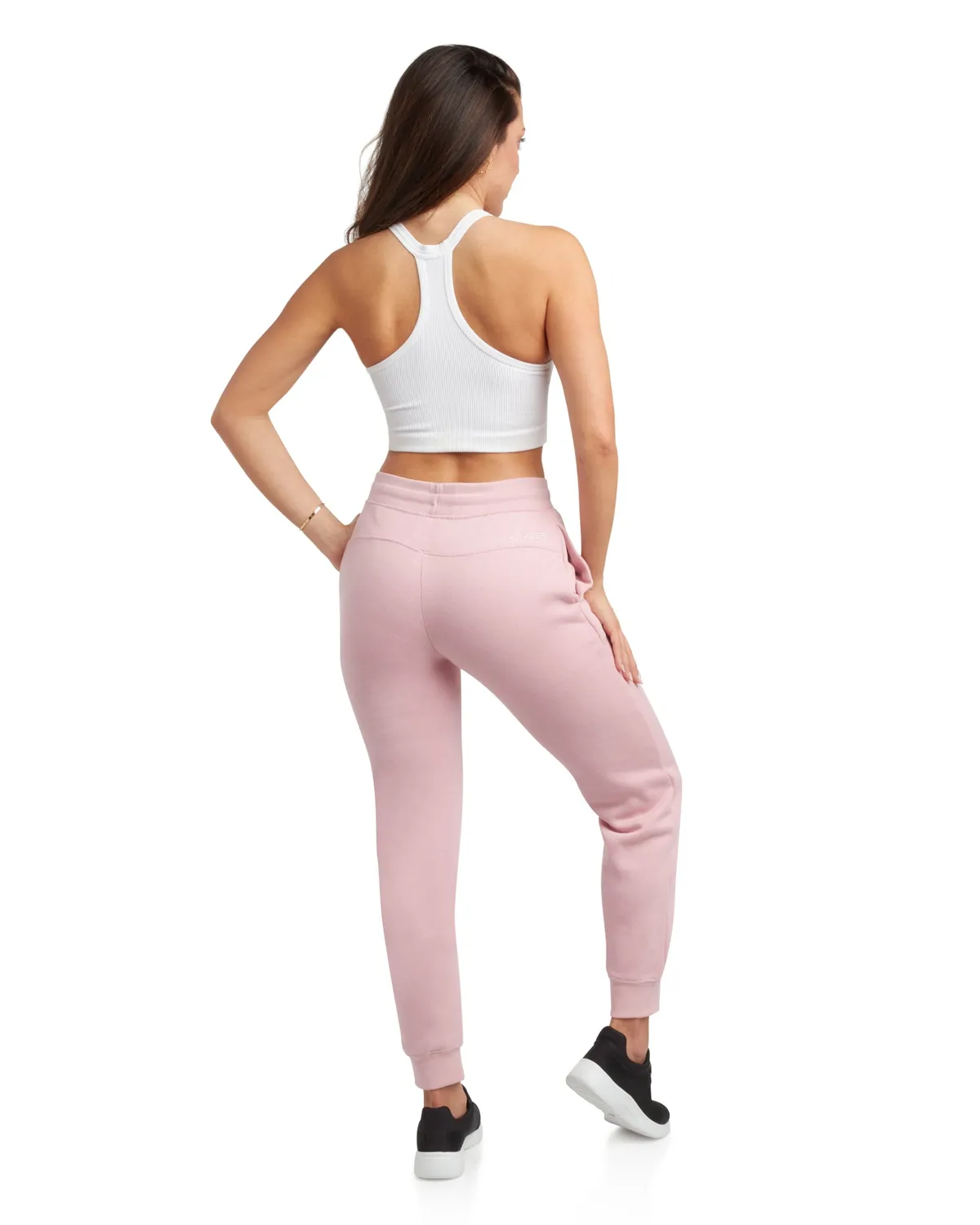 Spyder Cozy Fleece joggebukse perlehvit børstet
