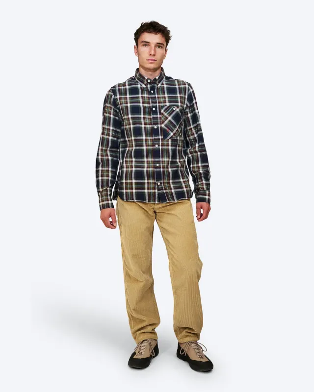 The Mountain Studio G-10 Button Down flanellskjorte Sky Captain rutete