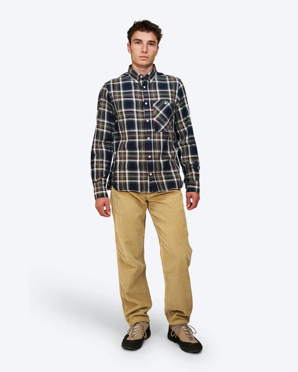 The Mountain Studio G-10 Button Down flanellskjorte Sky Captain rutete