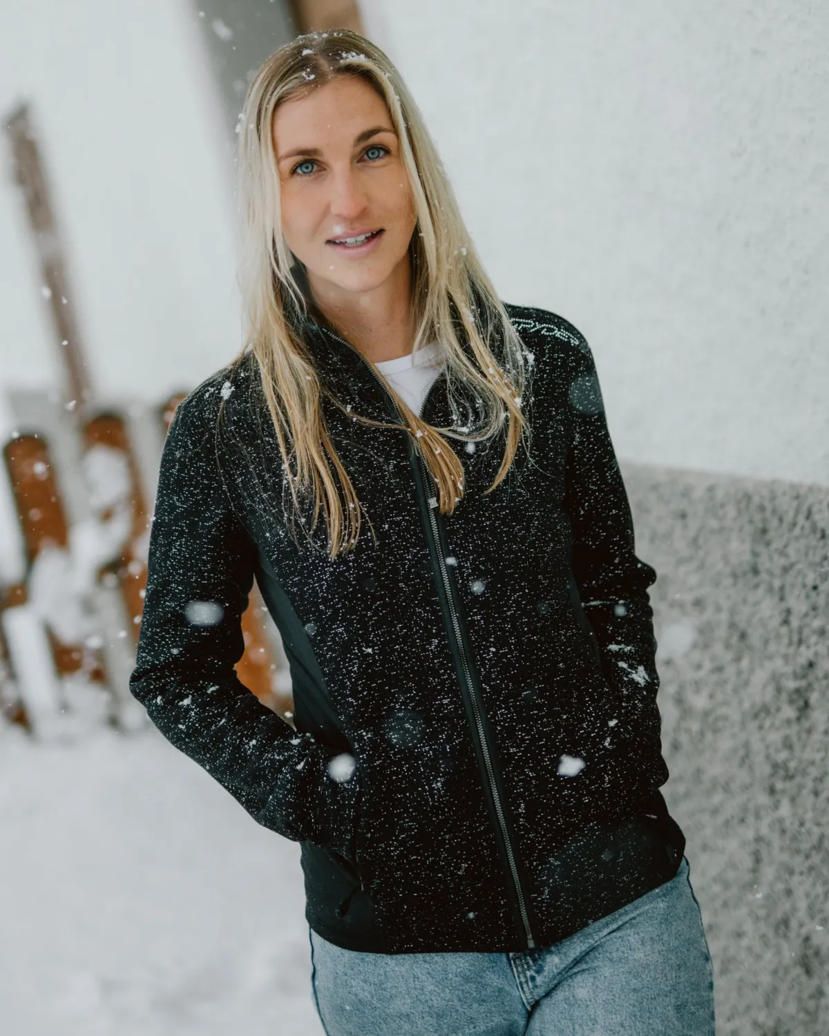 Spyder Luxe Sweater fleecejakke dame svart lett