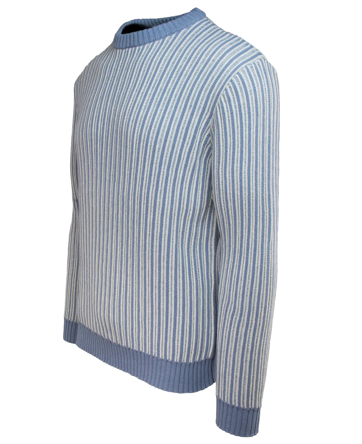 Schott NYC SW2410 genser Sky Blue – stripet bomull