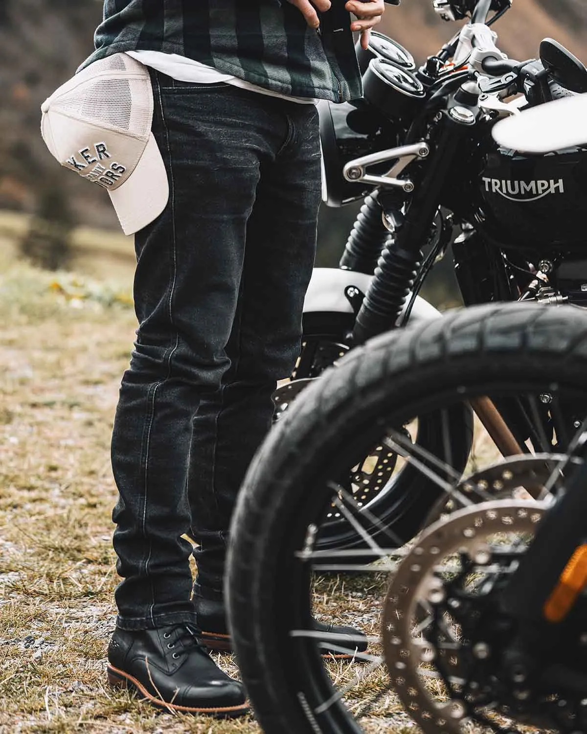 Rokker Rokkertech Tapered Slim mc-jeans svart