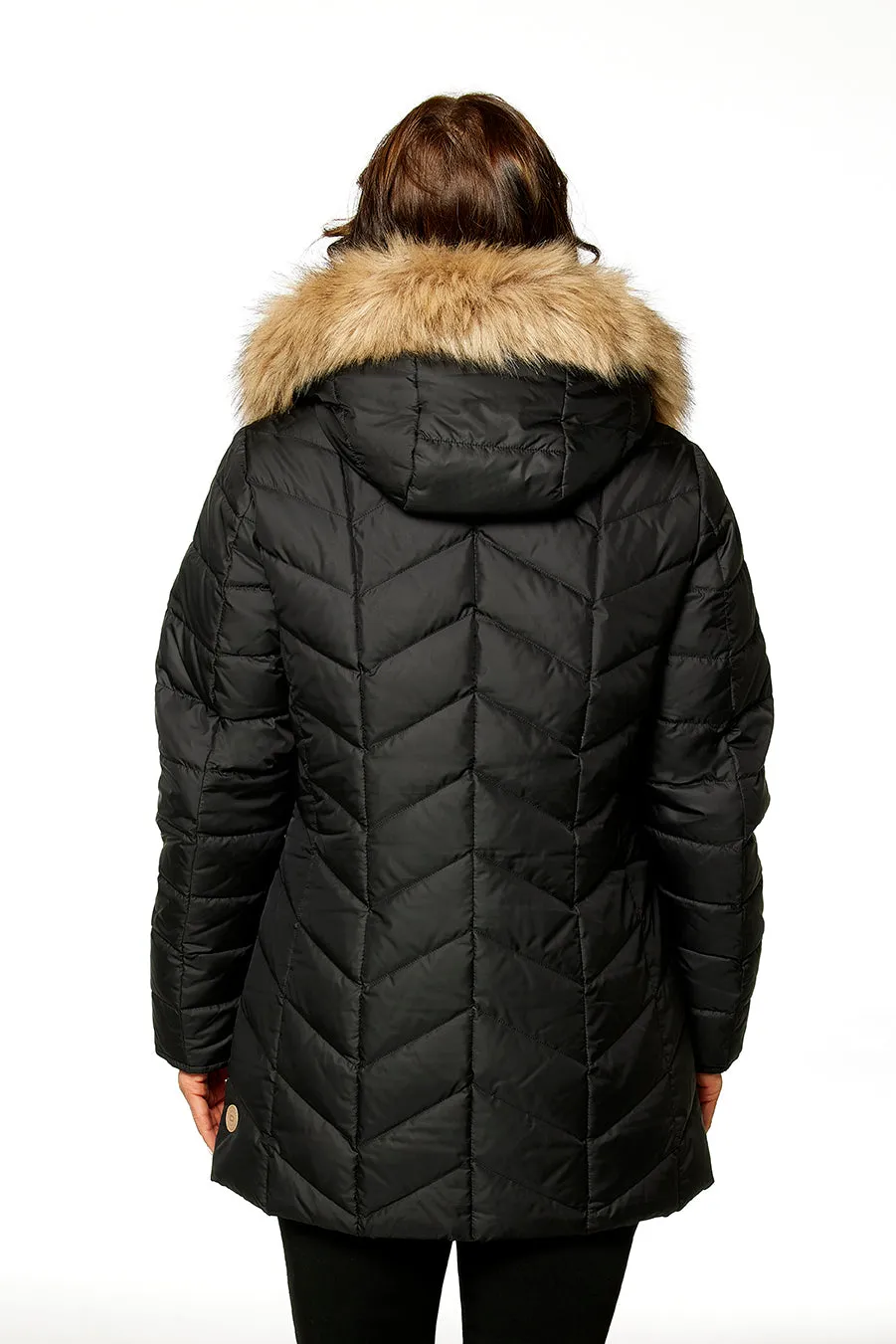Windfield Centa with Art Fur dunjakke svart dun