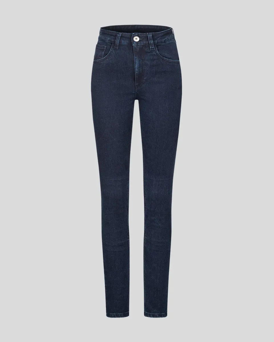 Rokker Rokkertech MC-jeans dame mørkeblå high-waist