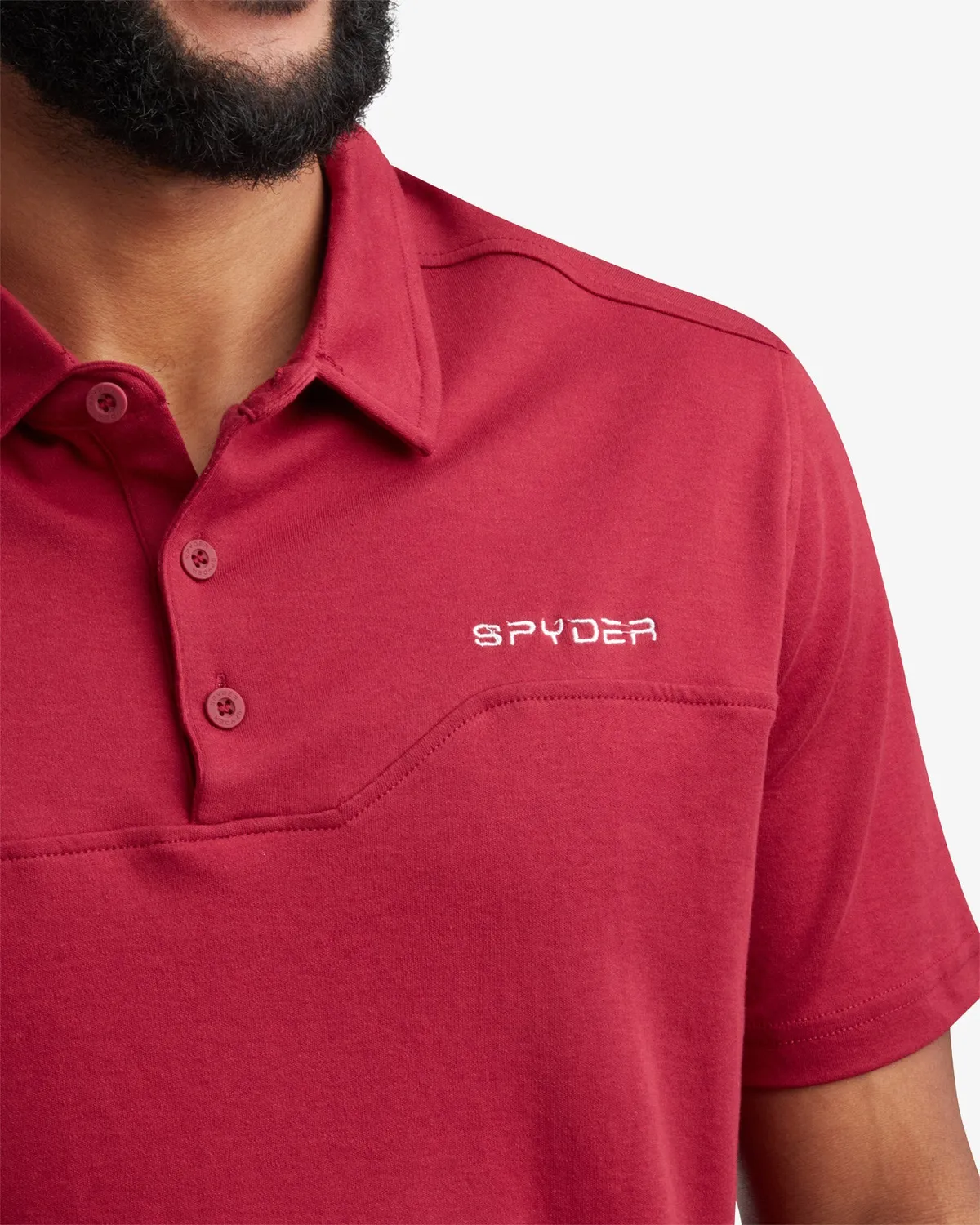 Spyder Interlock polo kortermet redwood bomull