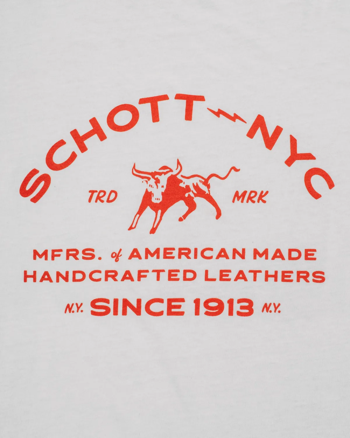 Schott NYC TMRK1 t-skjorte off white grafisk