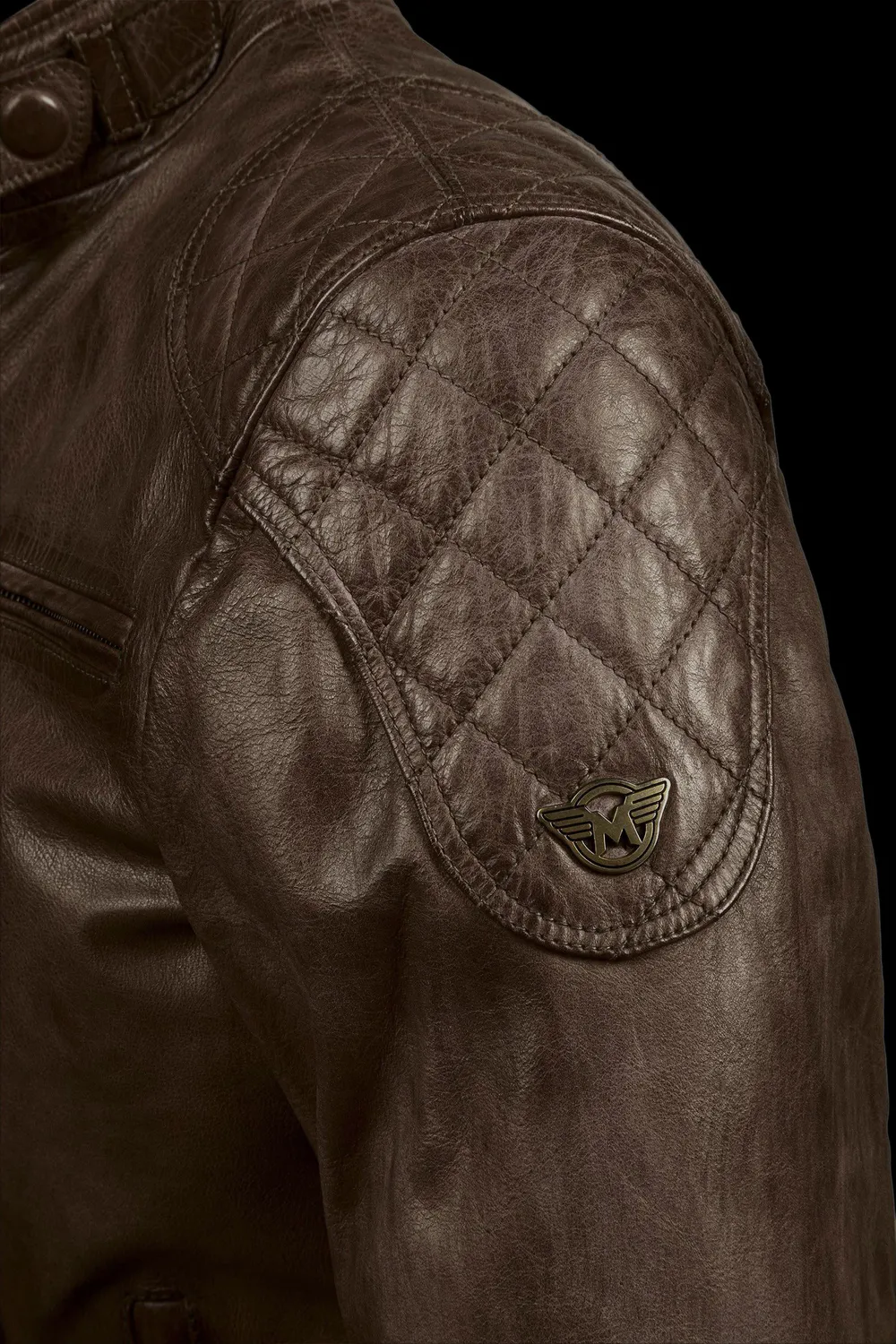 Matchless Osborne Quilted blouson antique brown skinn