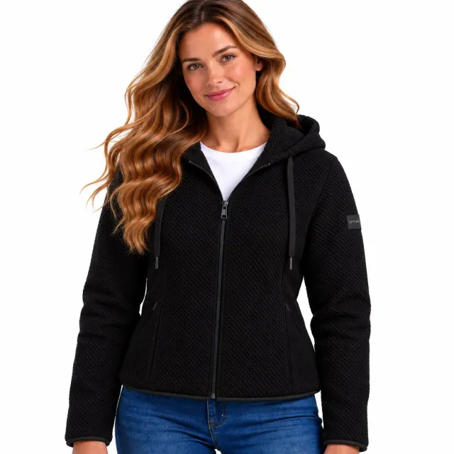 Spyder Chenille Sherpa hettejakke dame svart 390gsm