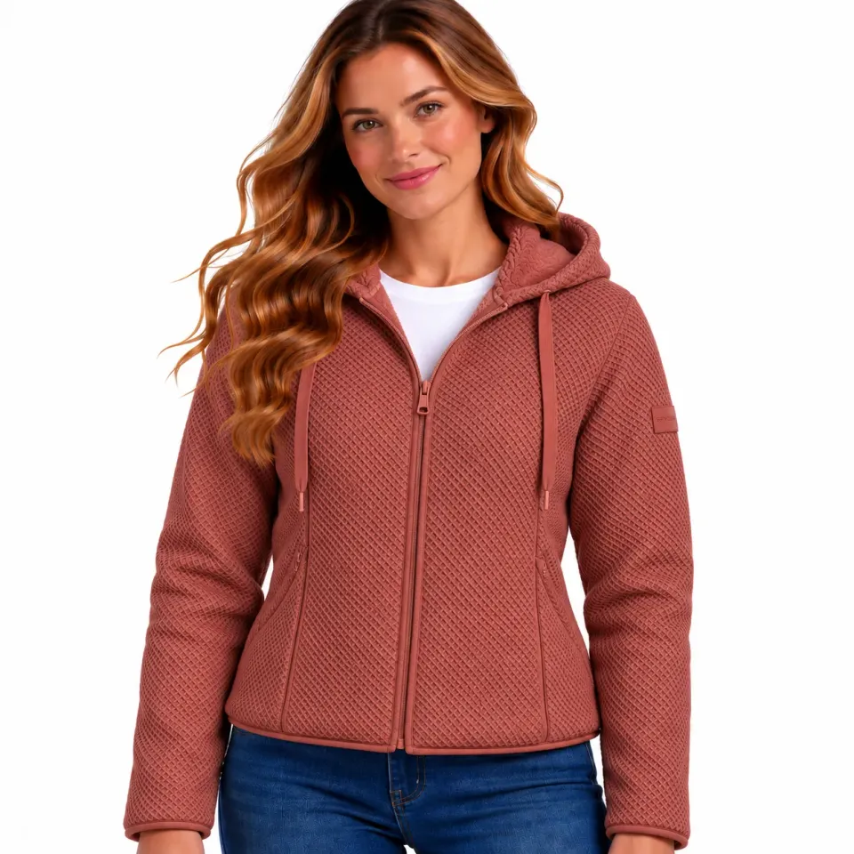 Spyder Chenille Sherpa hoodie dame clay varm