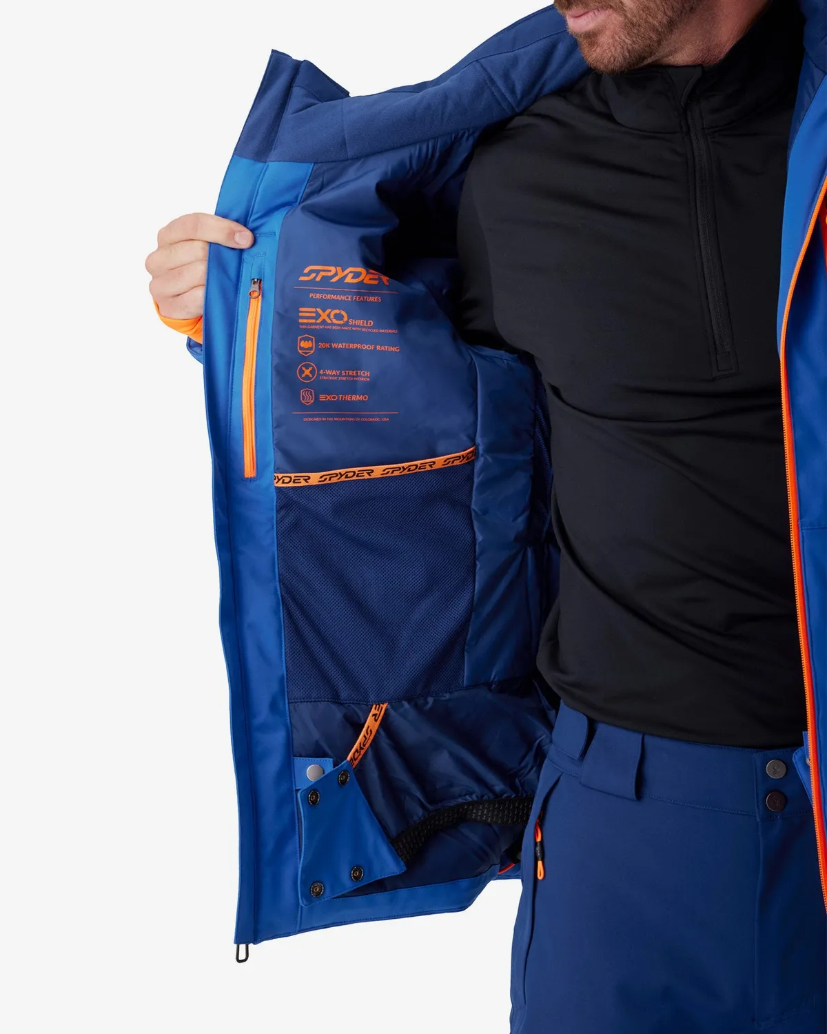 Spyder Chambers skijakke herre bold blue 20K vanntett