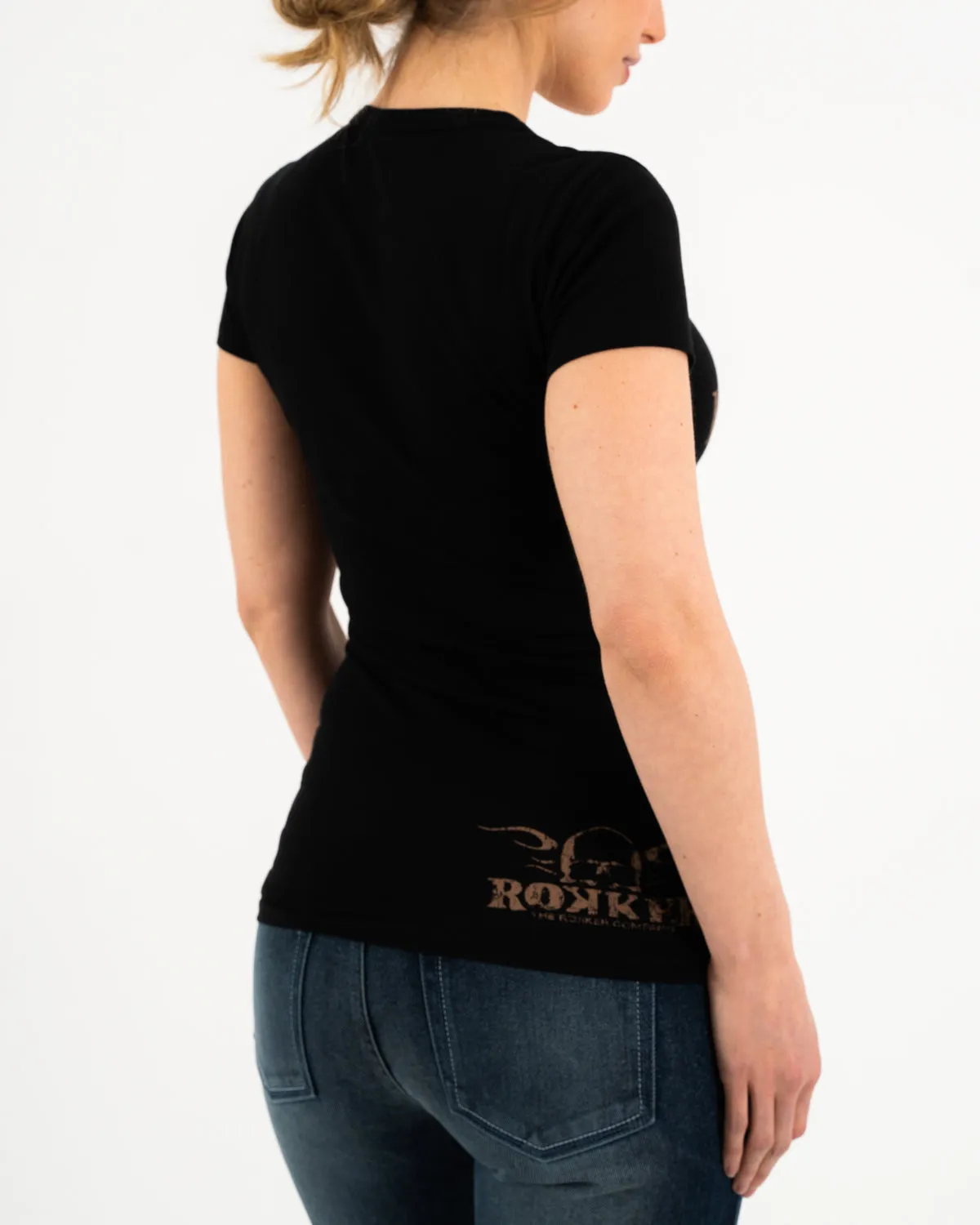 Rokker Vintage Lady T-skjorte svart stretch