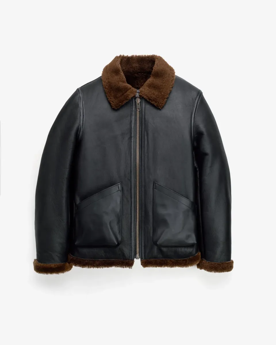 Schott NYC 266S saueskinnsjakke svart varm