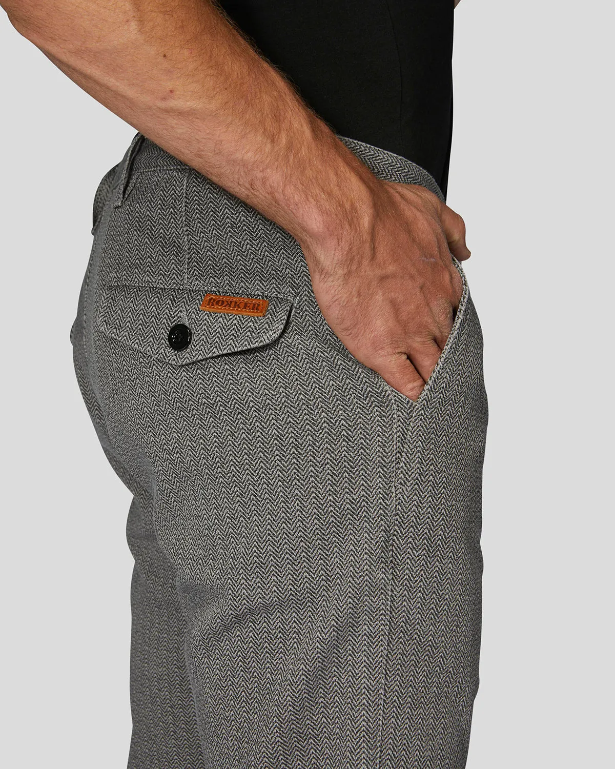 Rokker Tweed Chino motorsykkelbukse graa CE AA
