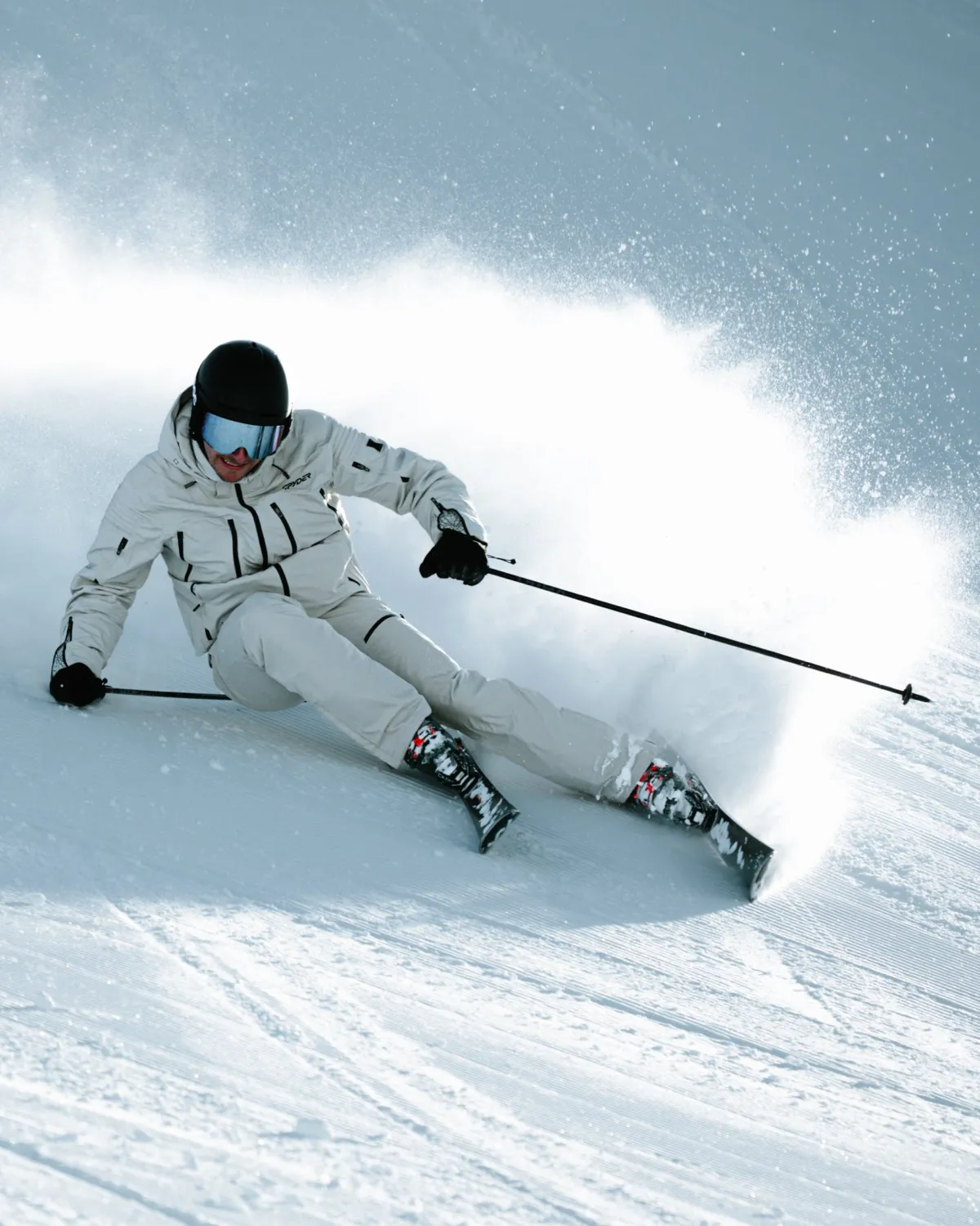 Spyder Pinnacle skijakke herre lysegrå vanntett