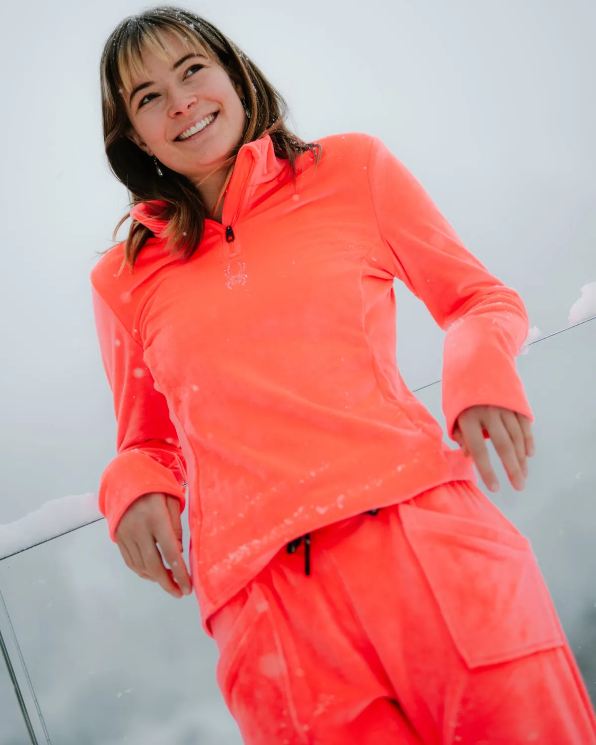 Spyder Shimmer Bug Half Zip genser coral velur dame