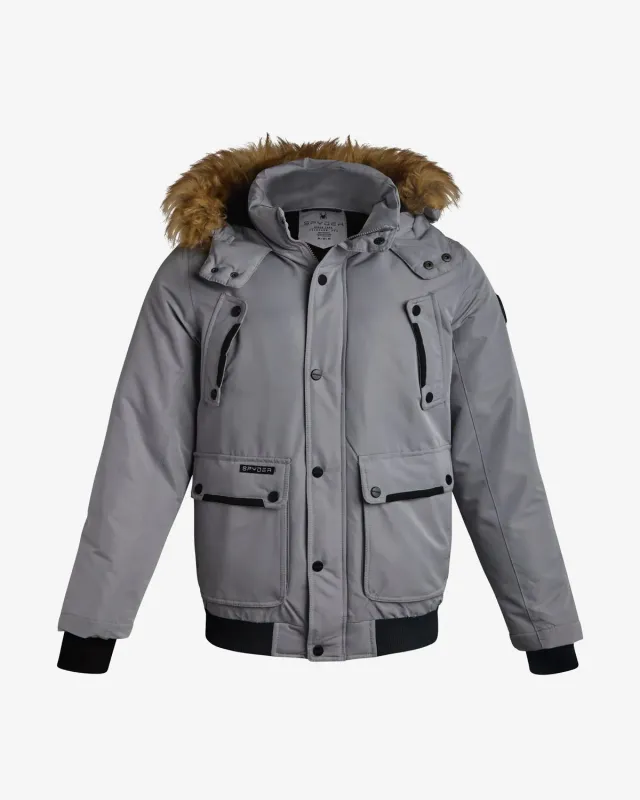 Spyder Parka vinterjakke gutt pewter vindtett