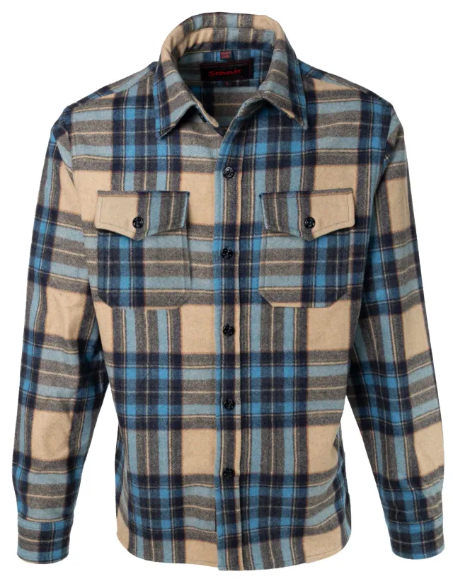 Schott NYC 7210P CPO-skjorte svart ullblanding 30"