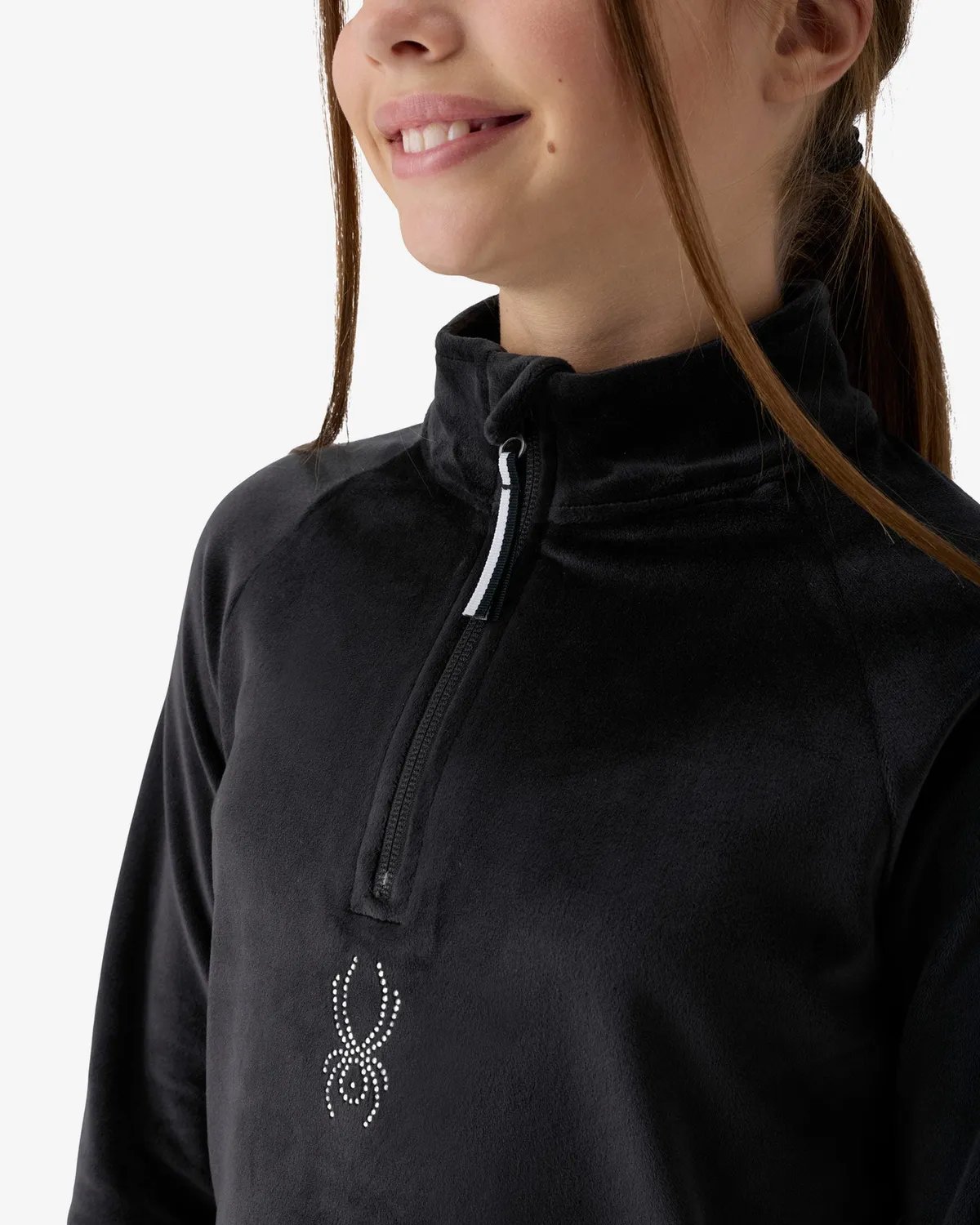 Spyder Shimmer Bug Half Zip genser jente svart velur