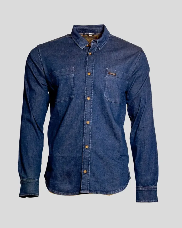 Rokker Nashville denimskjorte Dark Blue elastisk