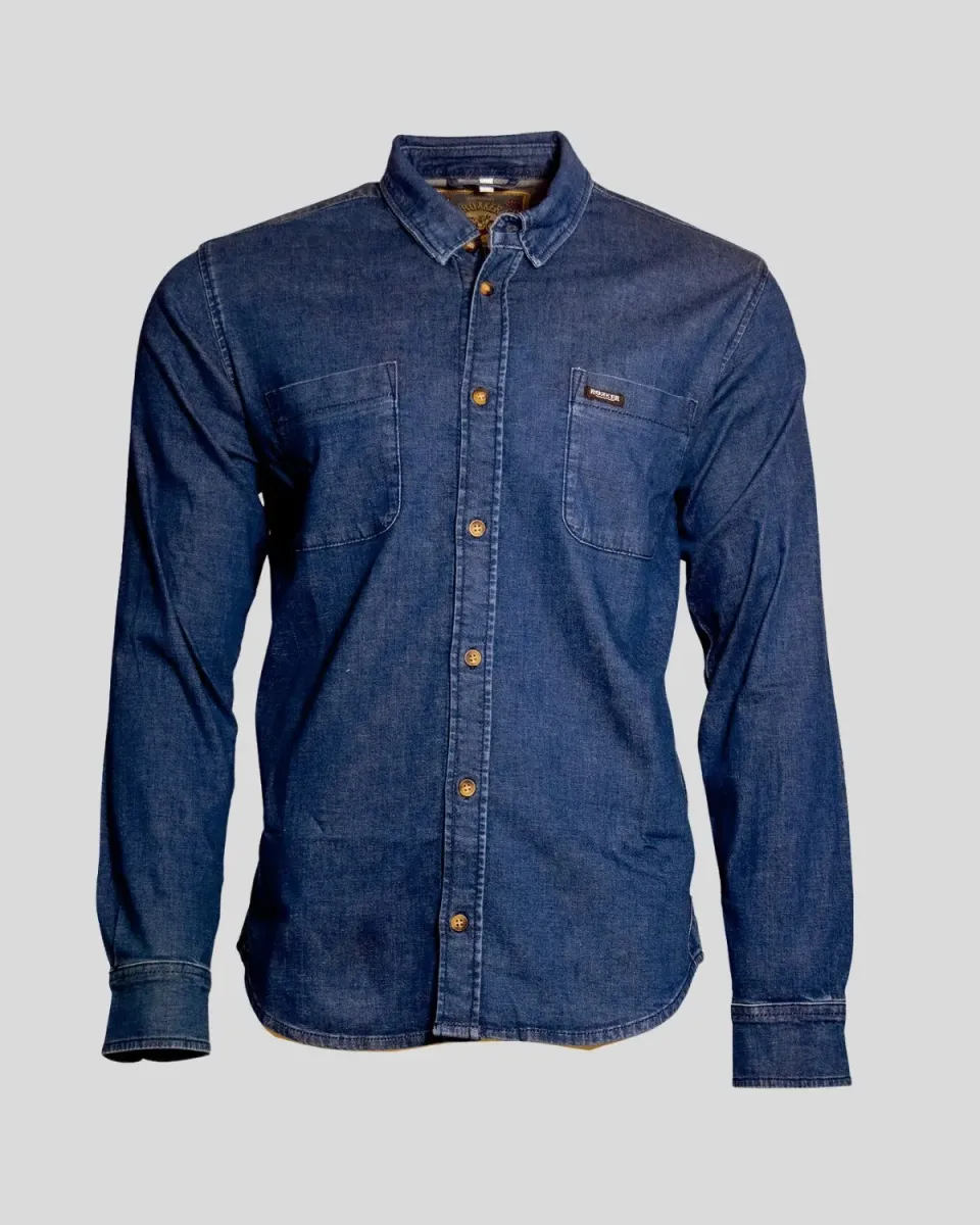 Rokker Nashville denimskjorte Dark Blue elastisk