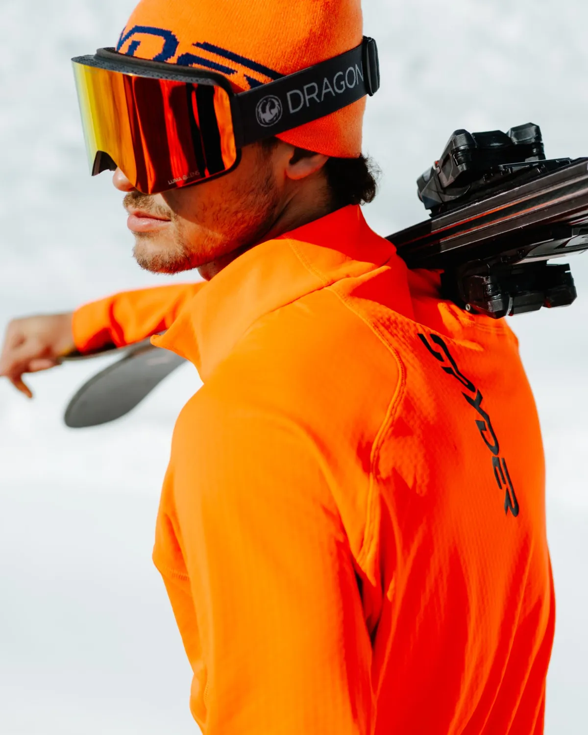 Spyder Gridweb half-zip fleecegenser fusion orange pustende
