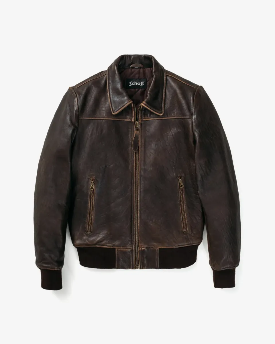 Schott NYC Dakota 2524W flyjakke antique lammeskinn vindtett