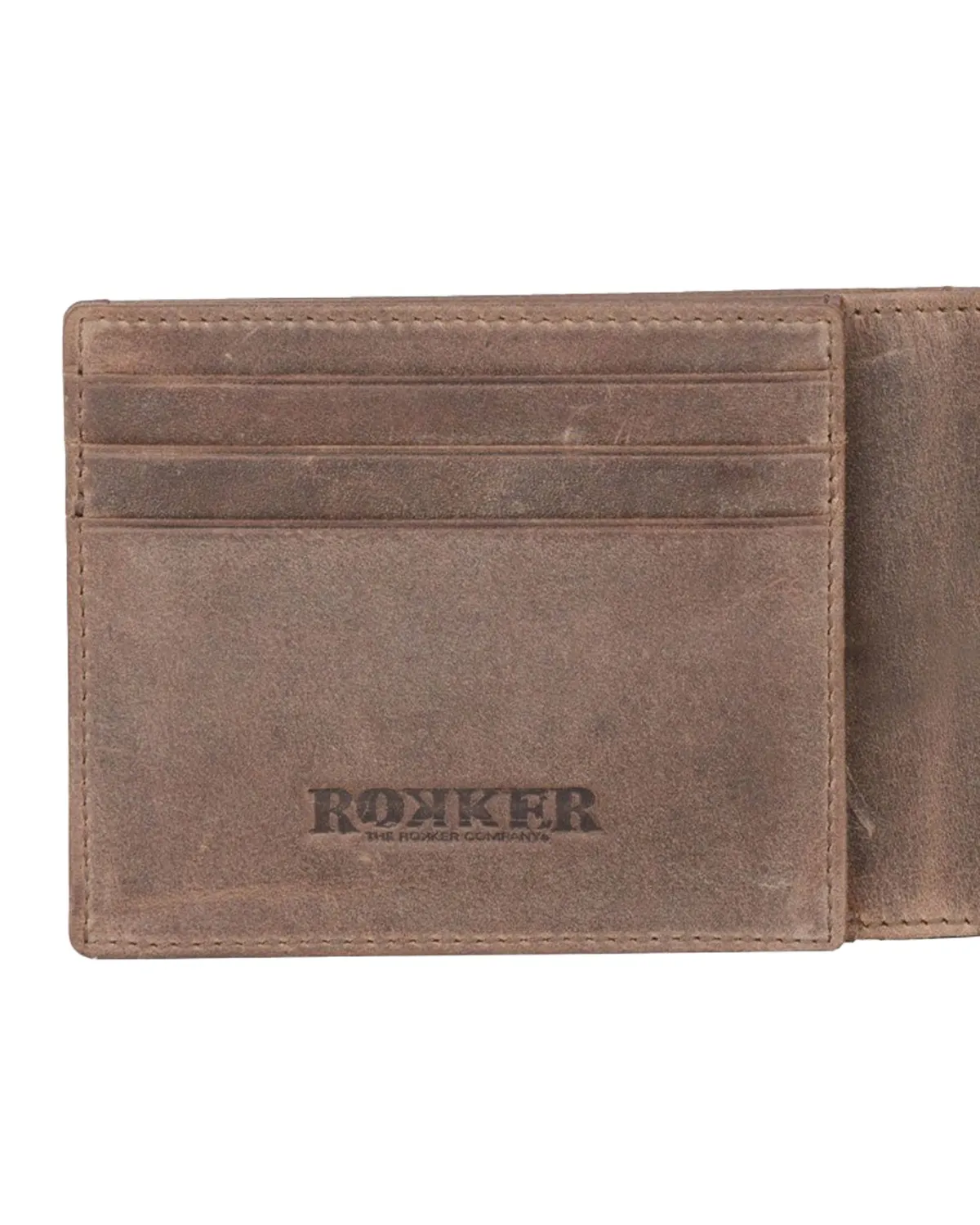 Rokker Traveler lommebok brun skinn