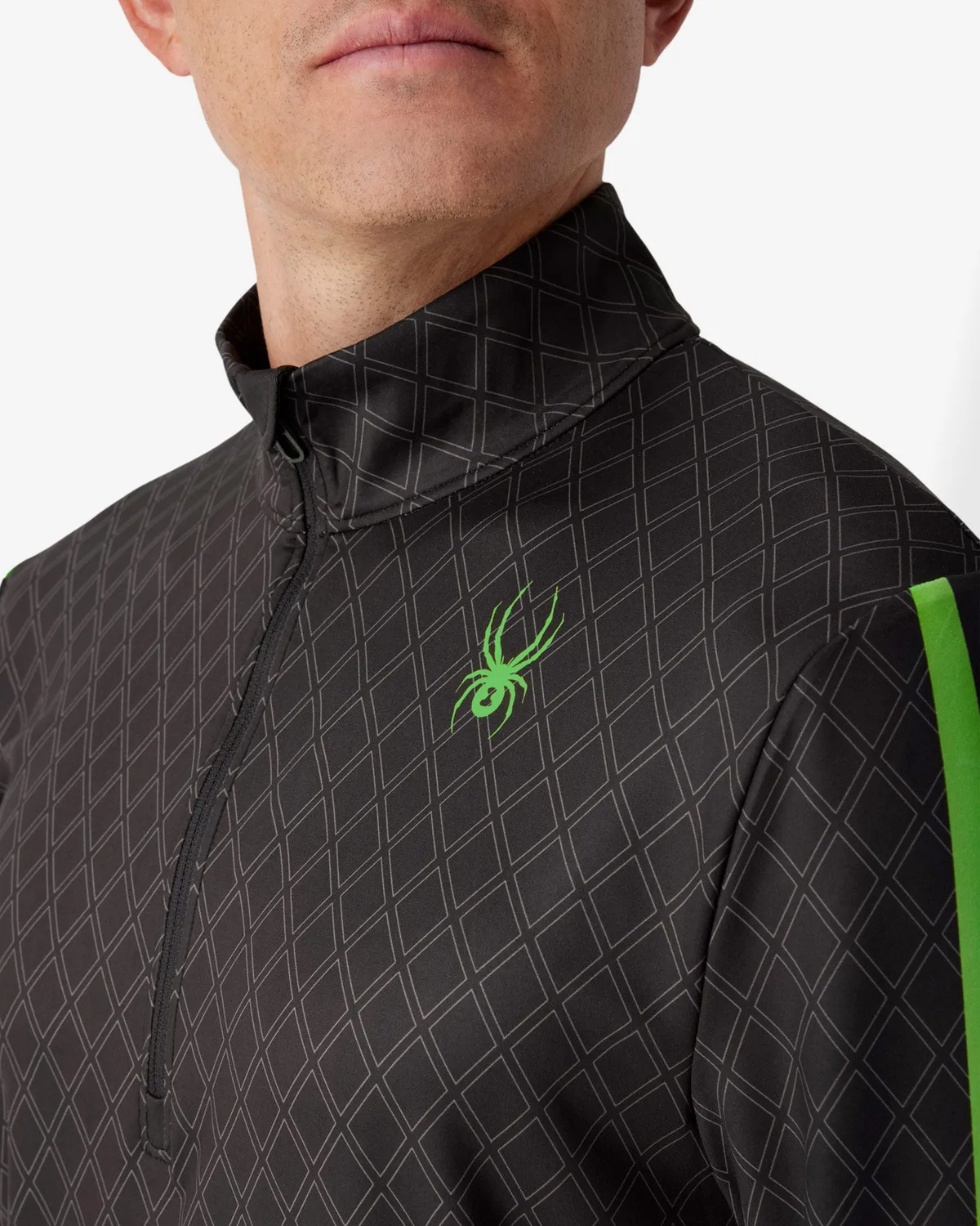 Spyder Podium genser herre grønn quarter zip fleece