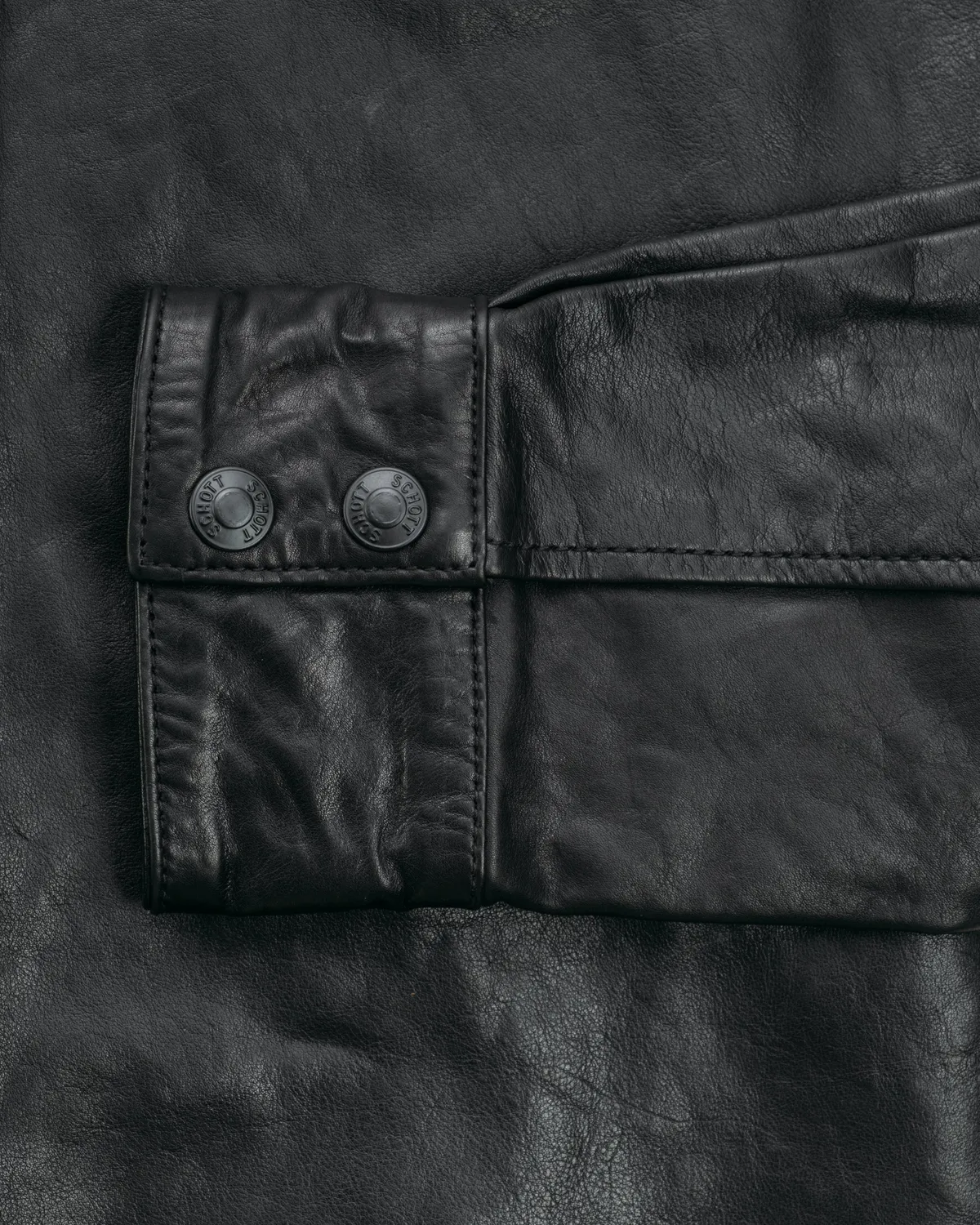 Schott NYC 5601SH skinnskjorte svart cowhide