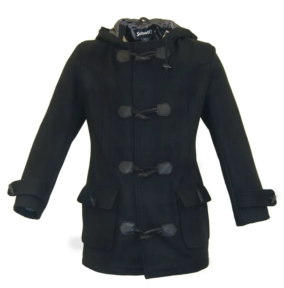 Schott NYC D742W duffelcoat brun ull hette dame