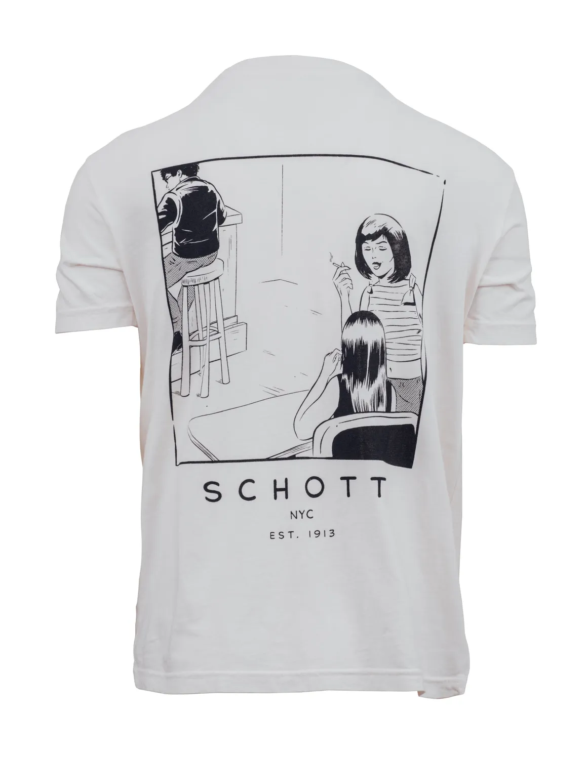Schott NYC TBAR1 t-skjorte off white print