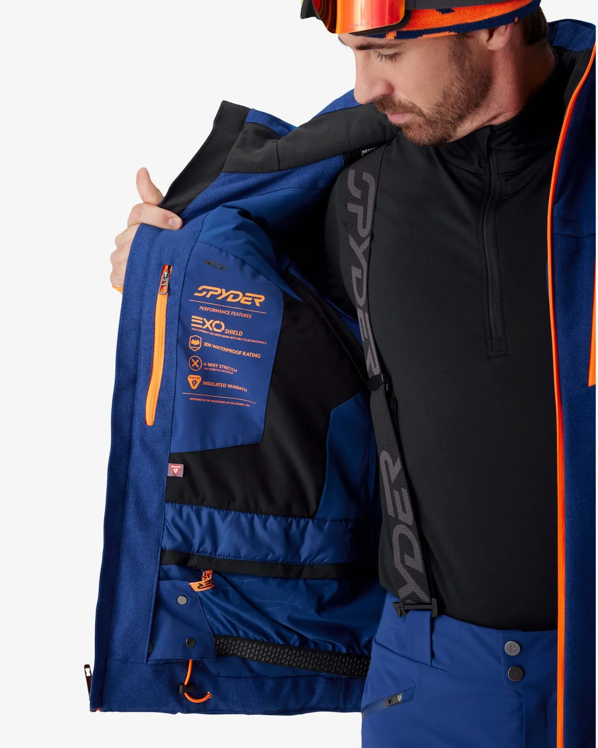 Spyder Vanqysh skijakke herre indigo melange 30K
