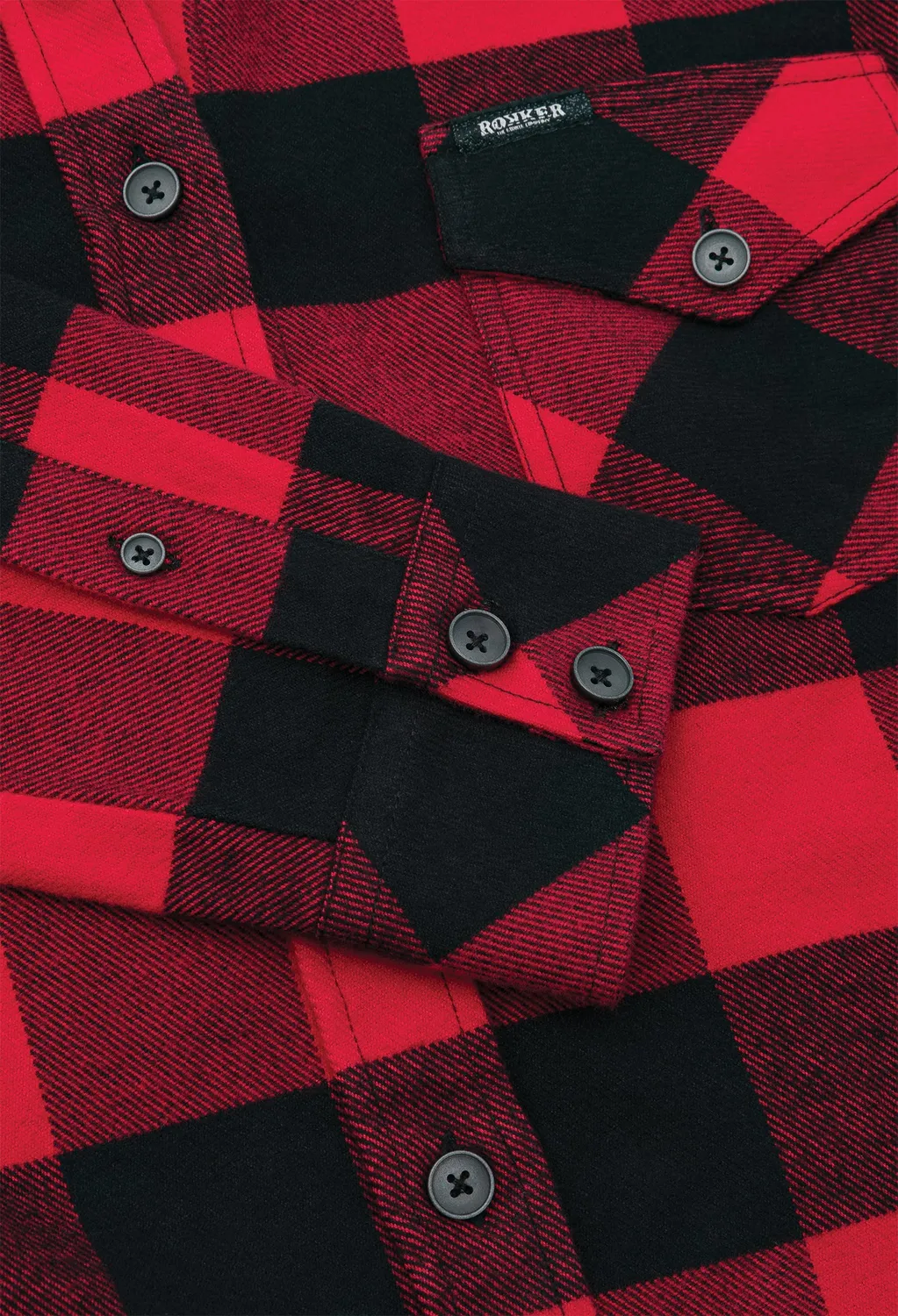 Rokker Denver Shirt flanellskjorte dame rød/svart
