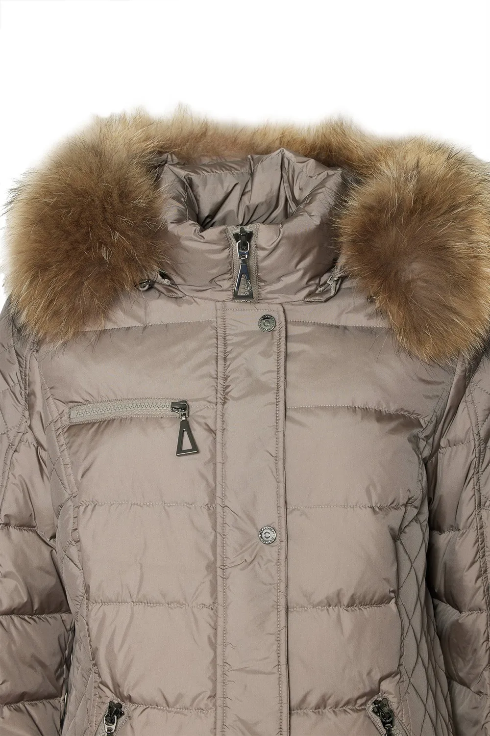 Danwear Jessi R vinterjakke taupe 3/4 dun med pels